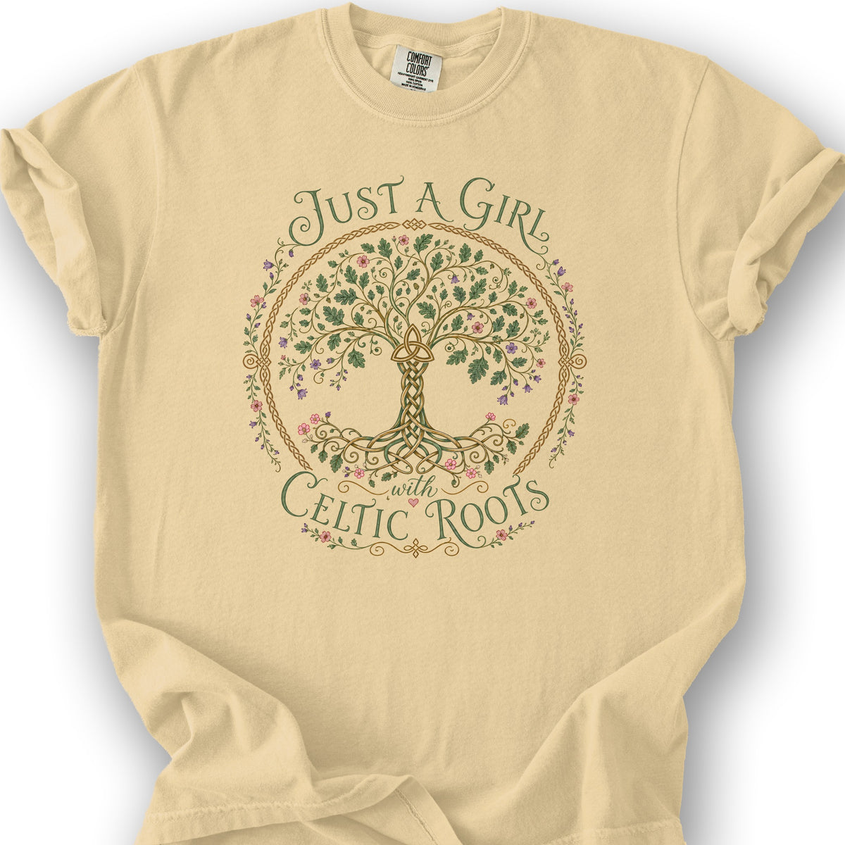 Just A Girl Celtic T-Shirt - Butter