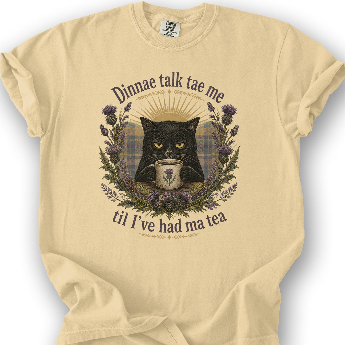 Dinnae Talk Cat T-Shirt - Butter