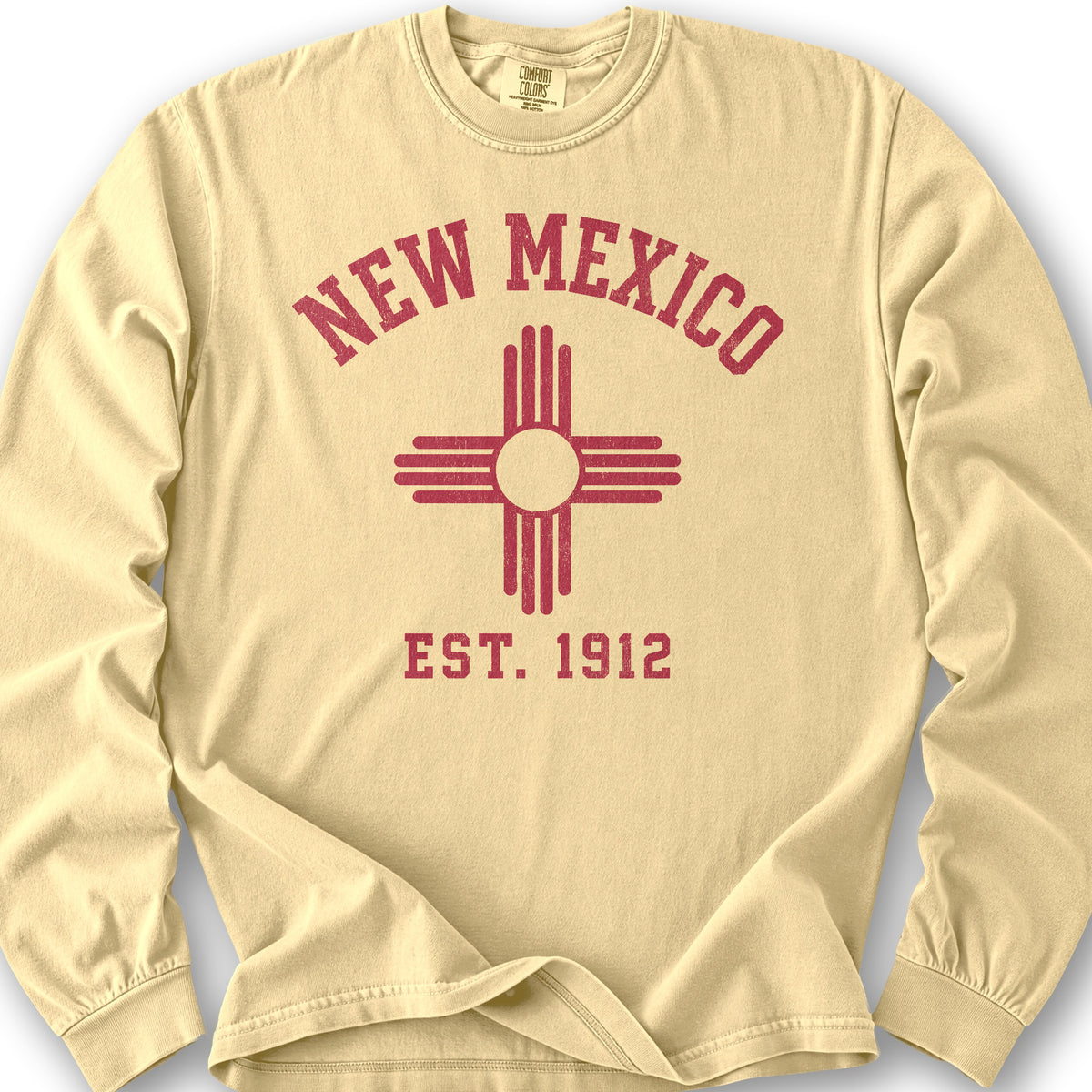 New Mexico Flag Long Sleeve Shirt - Butter