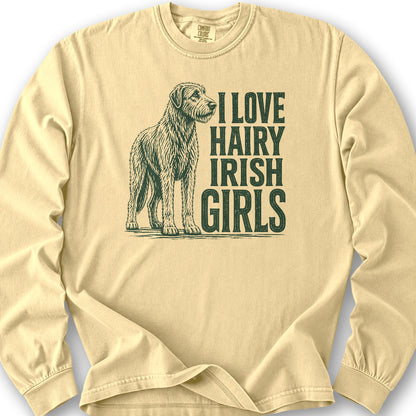 Irish Wolfhound Lover Long Sleeve Shirt - Butter