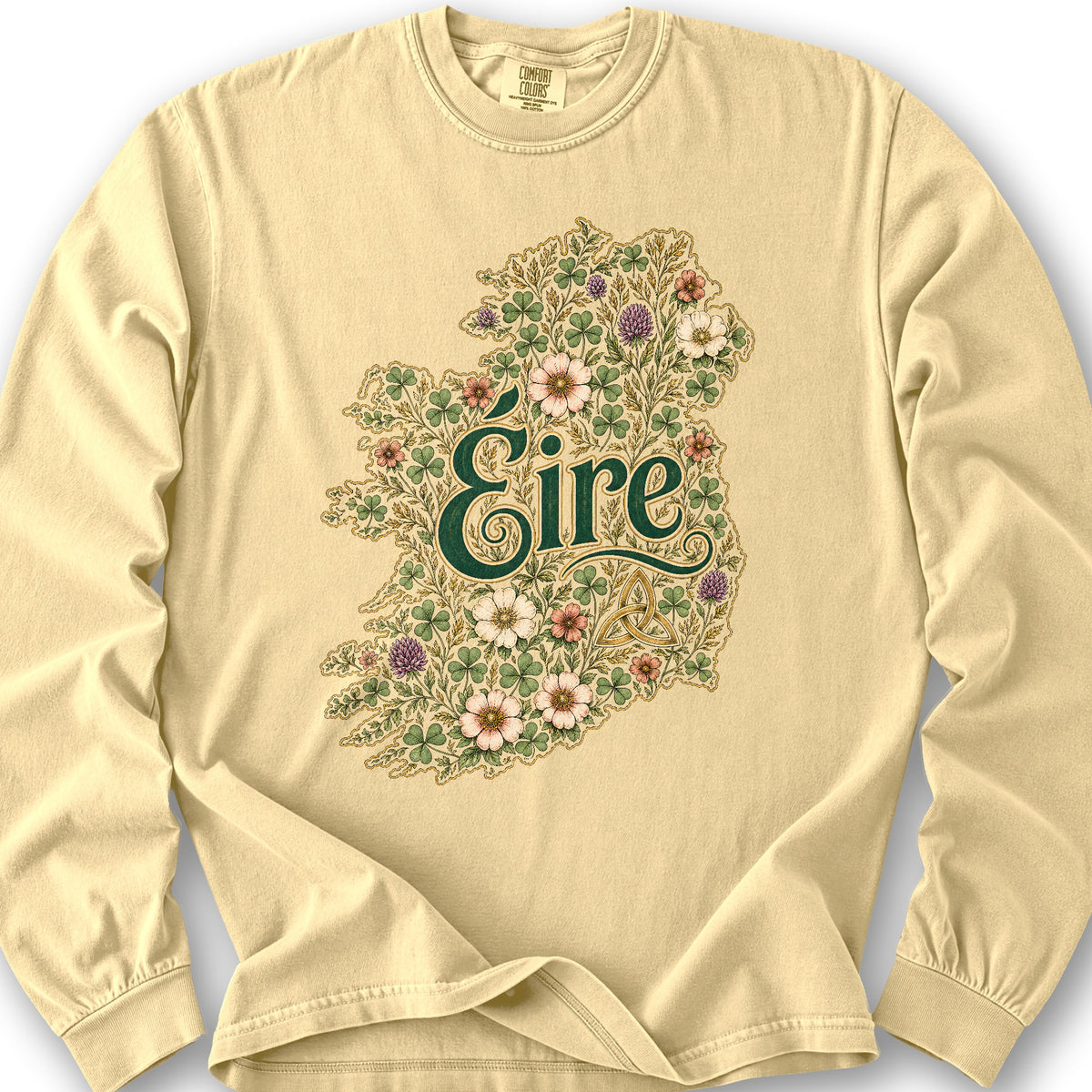 Éire Floral Map Long Sleeve Shirt - Butter