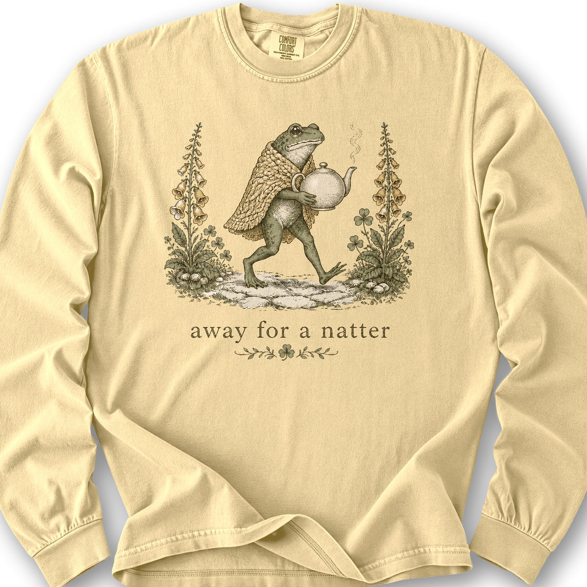 Natter Frog Long Sleeve Shirt - Butter