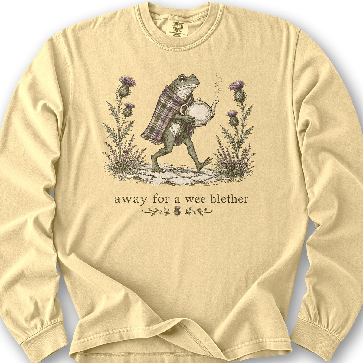 Wee Blether Frog Long Sleeve Shirt - Butter