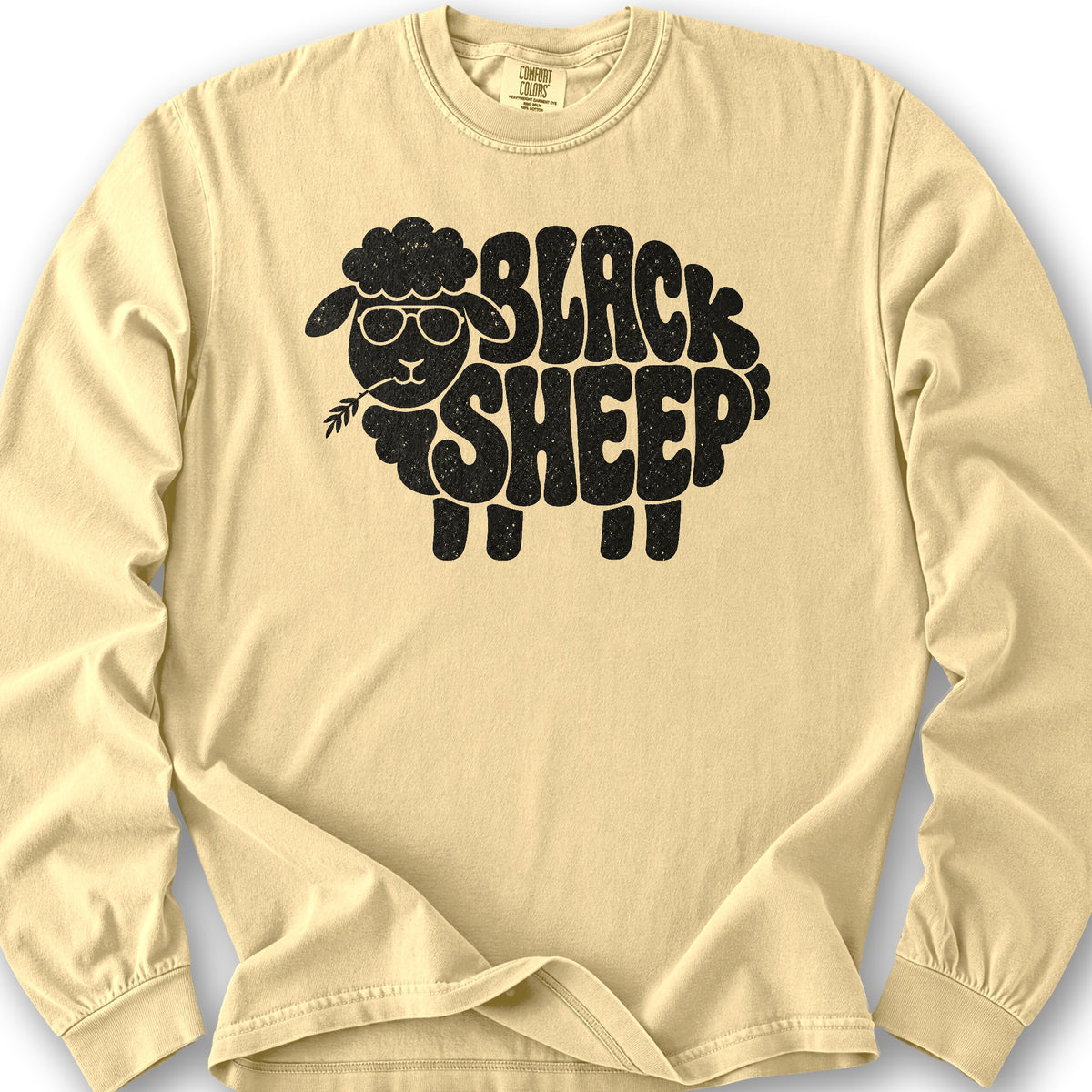 Black Sheep Text Long Sleeve Shirt