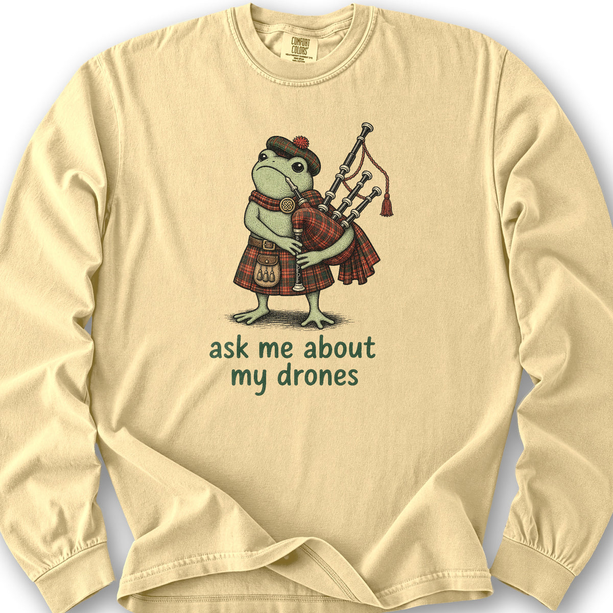Bagpipe Frog Long Sleeve Shirt