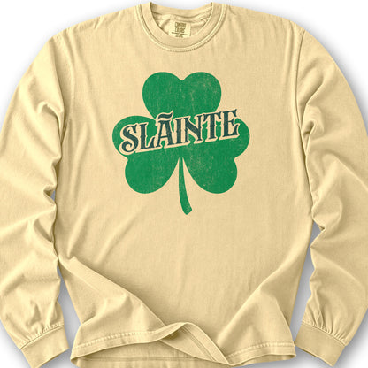 Sláinte Textured Shamrock Long Sleeve Shirt