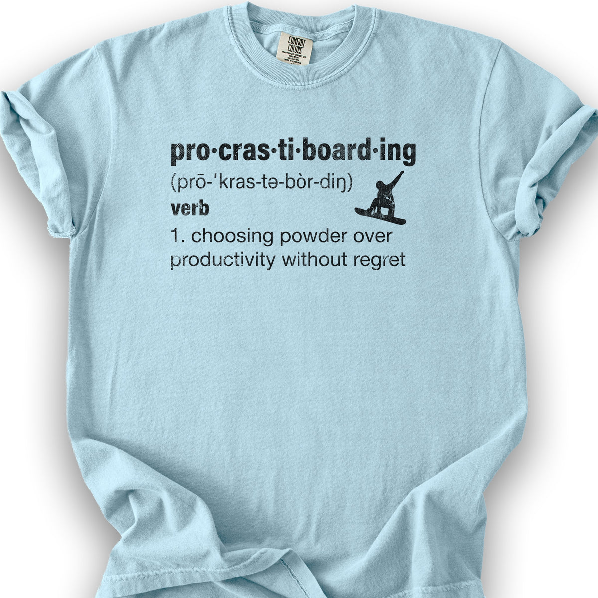 Procrastiboarding Snowboard T-shirt - Chambray