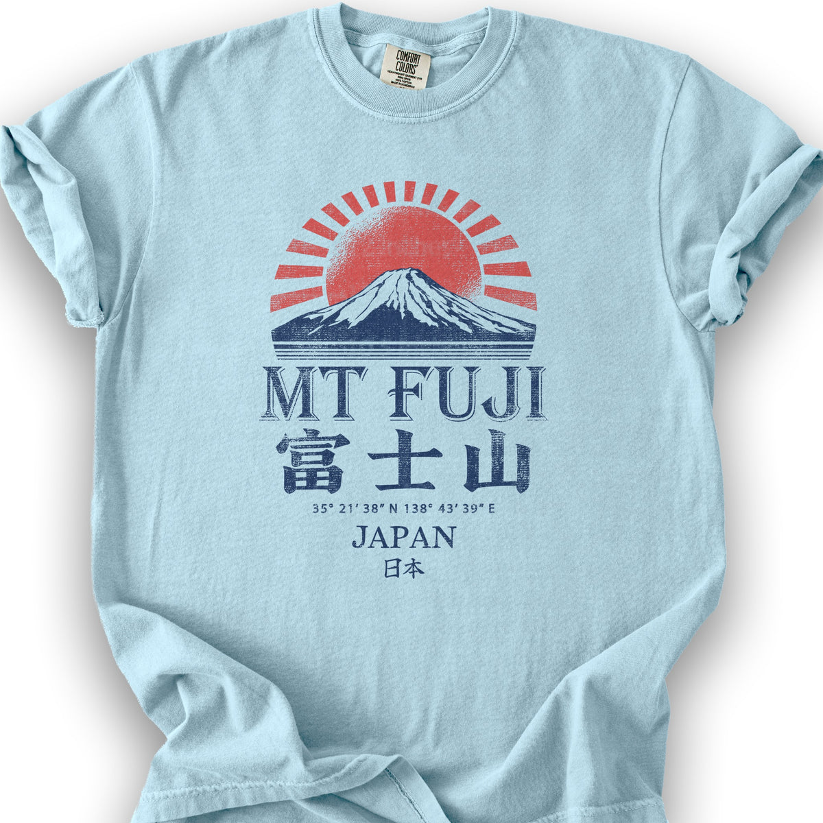 Mount Fuji Rising Sun T-Shirt - Chambray