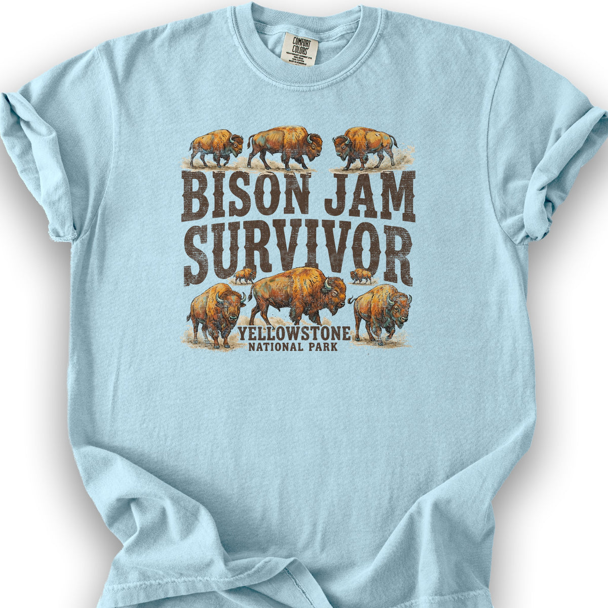 Bison Jam Survivor T-Shirt - Chambray