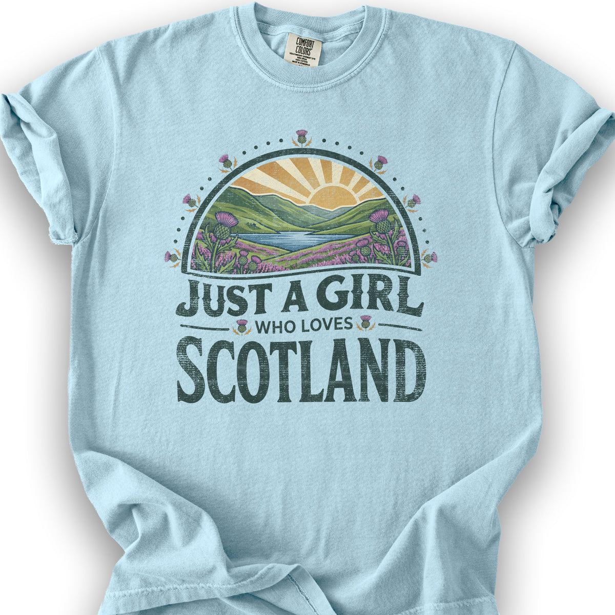 Just A Girl Scotland T-Shirt - Chambray