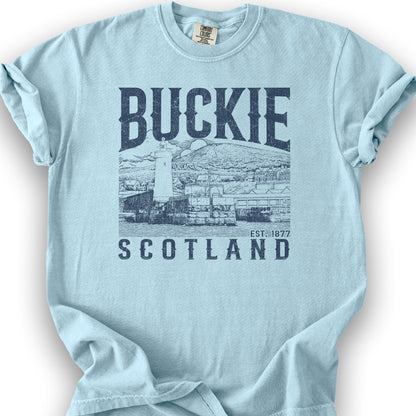 Buckie Scotland Sketch T-Shirt - Chambray