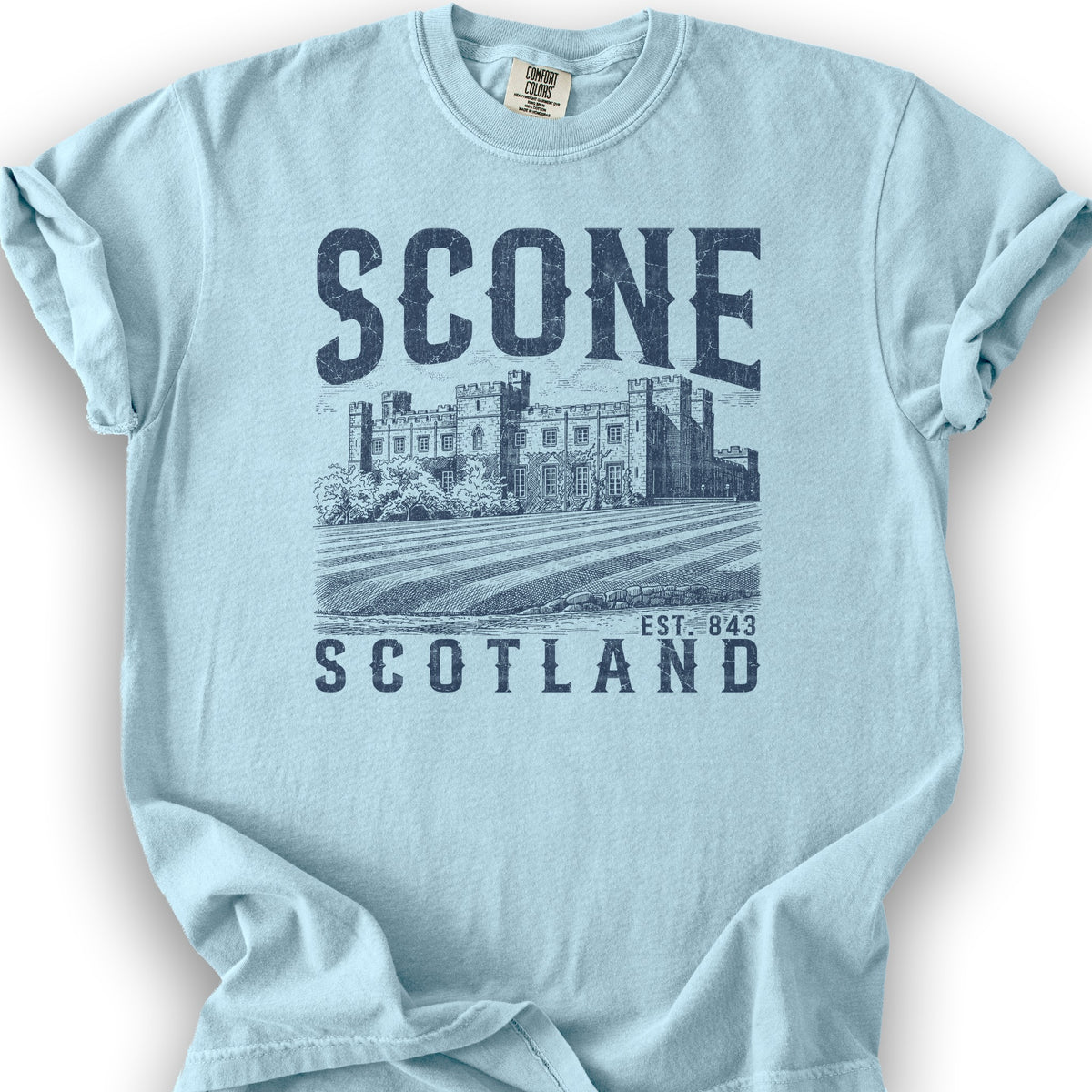 Scone Scotland Sketch T-Shirt - Chambray