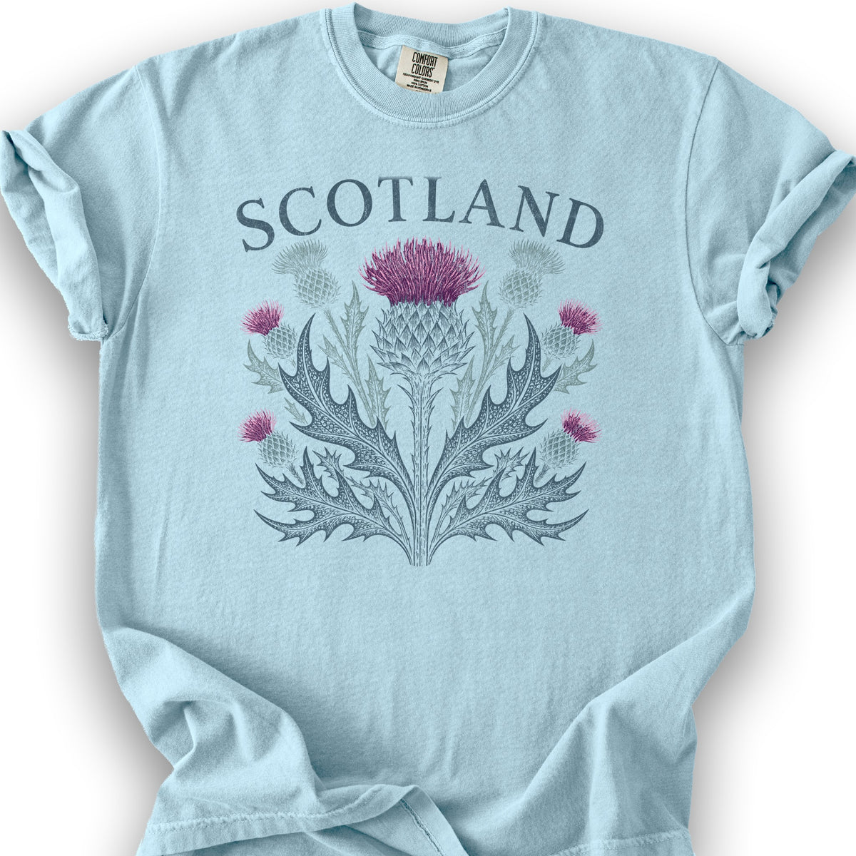 Scotland Thistle Echo T-Shirt - Chambray