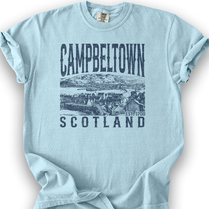 Campbeltown Scotland Sketch T-Shirt - Chambray