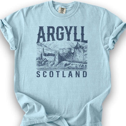Argyll Scotland Sketch T-Shirt - Chambray