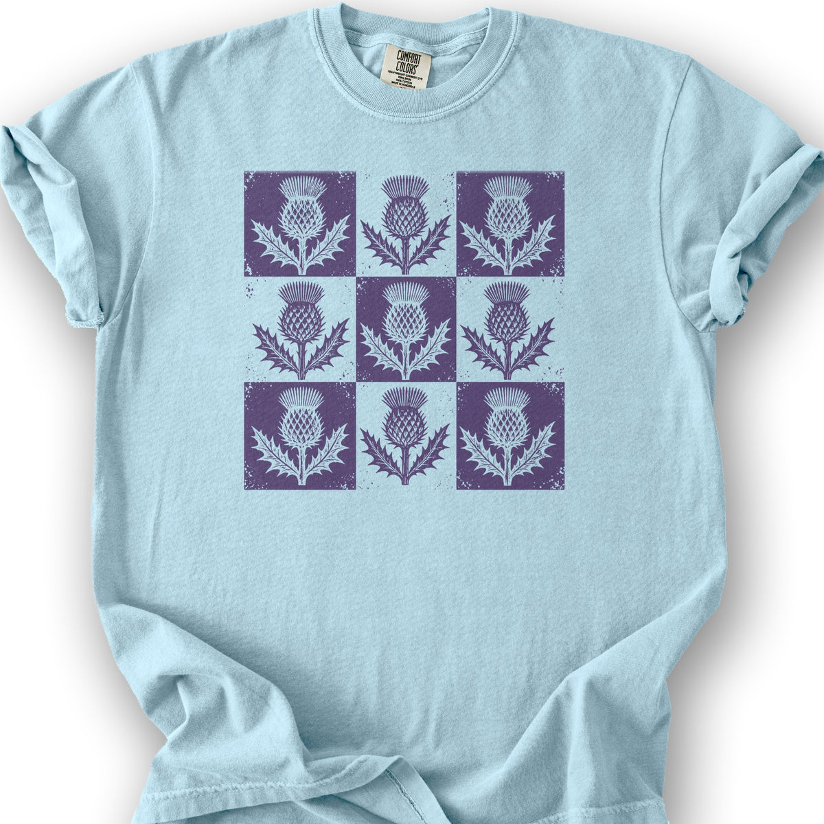 Thistle Box Pattern T-Shirt - Chambray