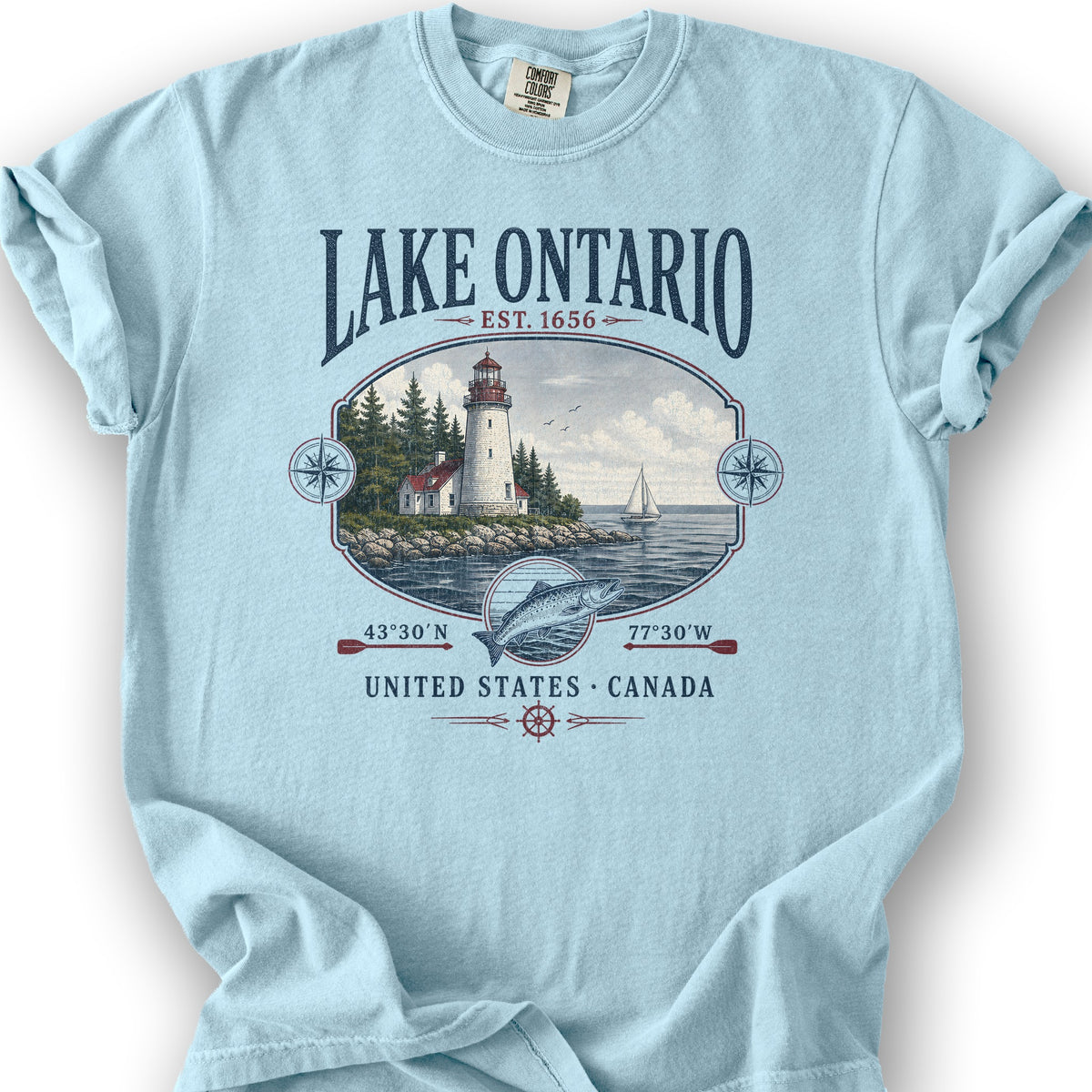 Lake Ontario Retro 90's T-Shirt - Chambray