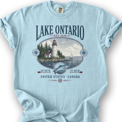 Lake Ontario Retro 90's T-Shirt - Chambray