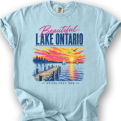 Lake Ontario Color Burst T-Shirt - Chambray