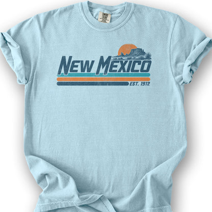 New Mexico Retro Stripe T-Shirt - Chambray