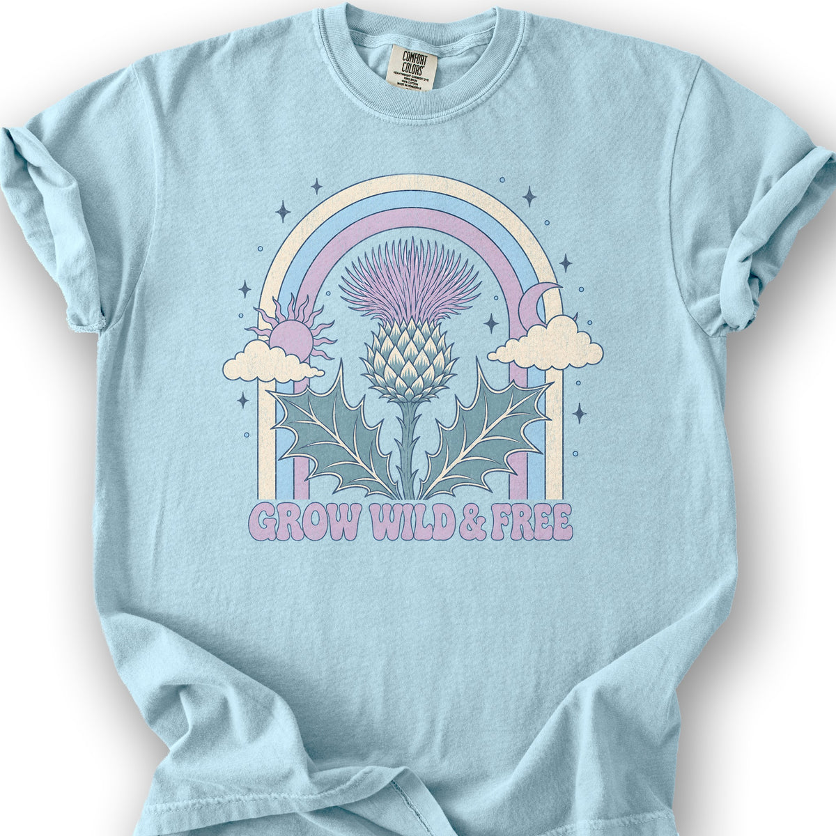 Wild & Free Thistle T-Shirt - Chambray
