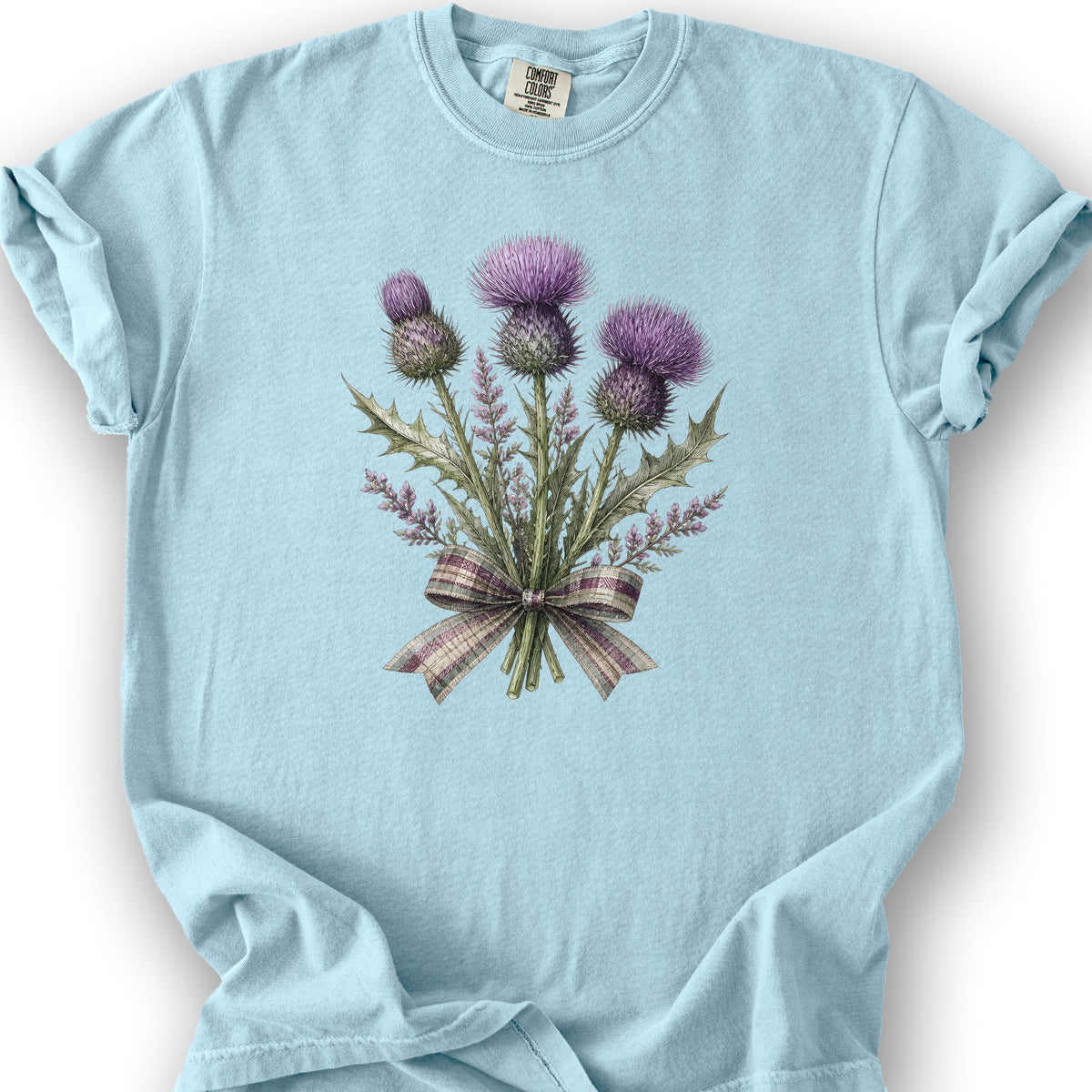 Thistle Bouquet Ribbon T-Shirt - Chambray
