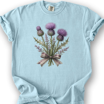 Thistle Bouquet Ribbon T-Shirt - Chambray