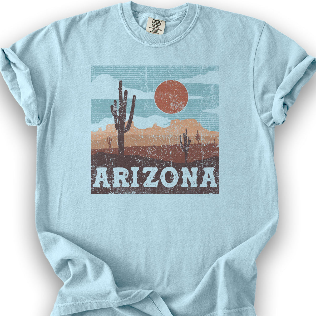 Arizona "Boho Desert" State T-Shirt - Chambray
