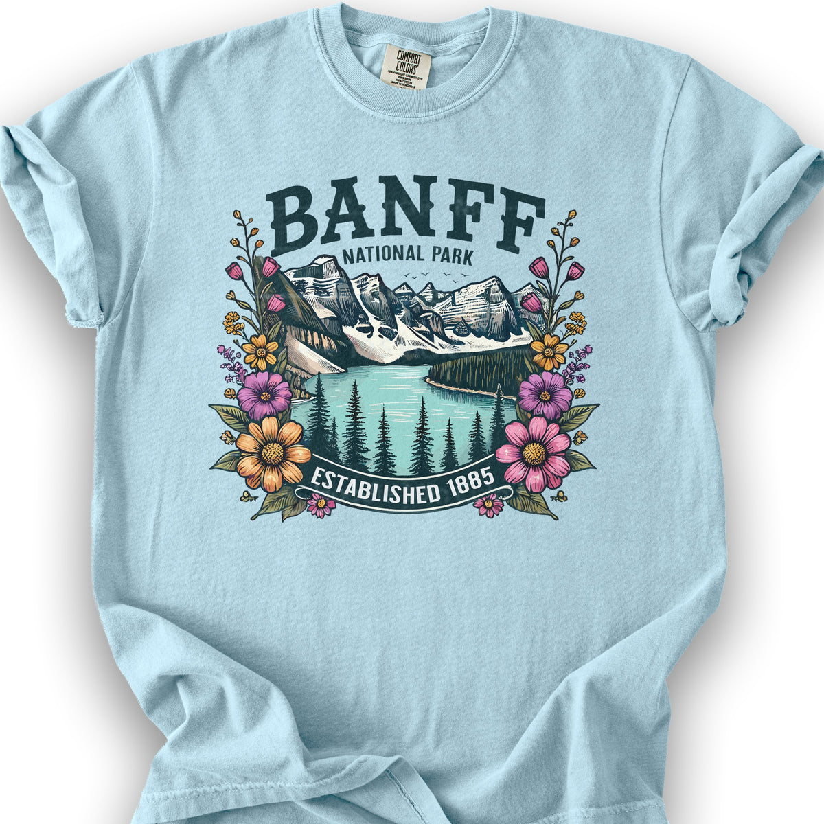 Banff National Park "Wildflower" T-Shirt - Chambray