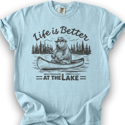"Life is Better at the Lake" T-Shirt - Chambray