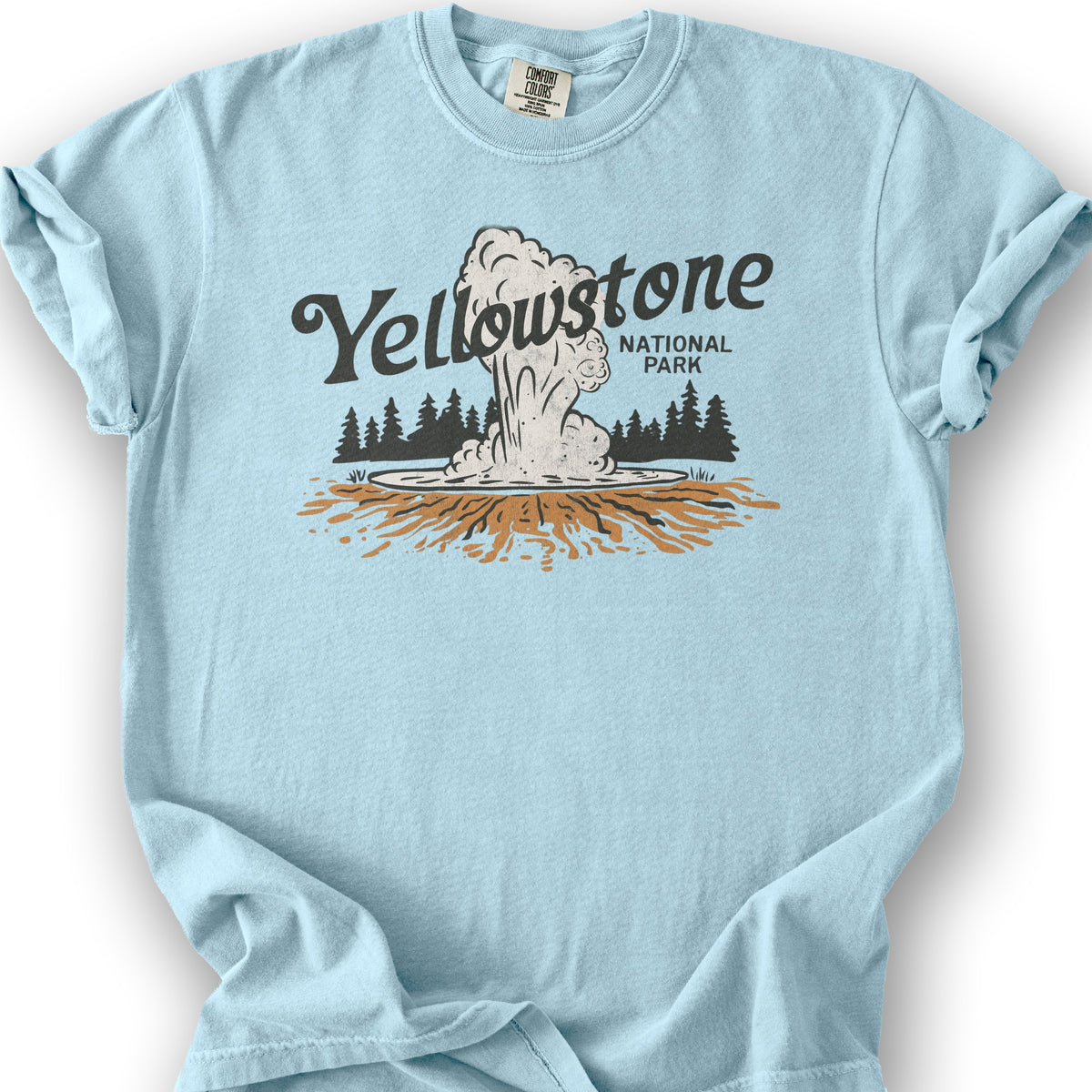 Yellowstone National Park "Old Faithful" T-Shirt - Chambray