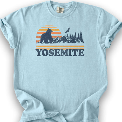 Yosemite Retro Sunset T-Shirt - Chambray