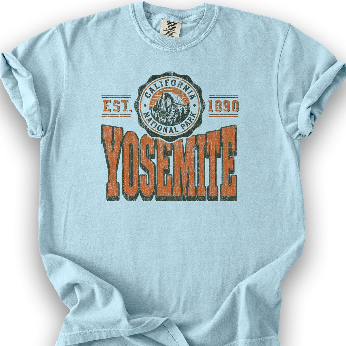 Yosemite Retro Scoop T-Shirt - Yosemite_Retro_Varisty_V01 - Chambray