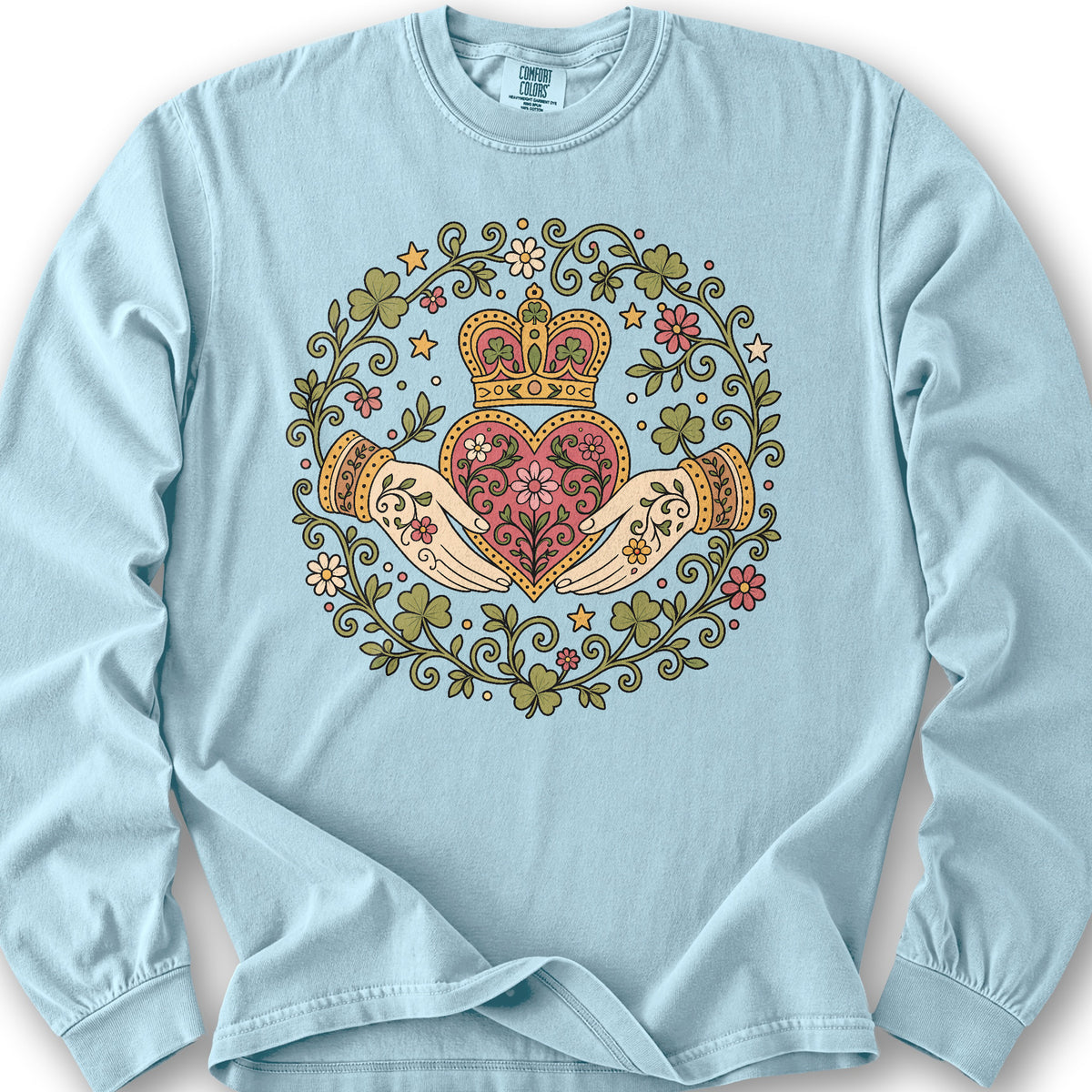 Claddagh Florals Long Sleeve Shirt - Chambray