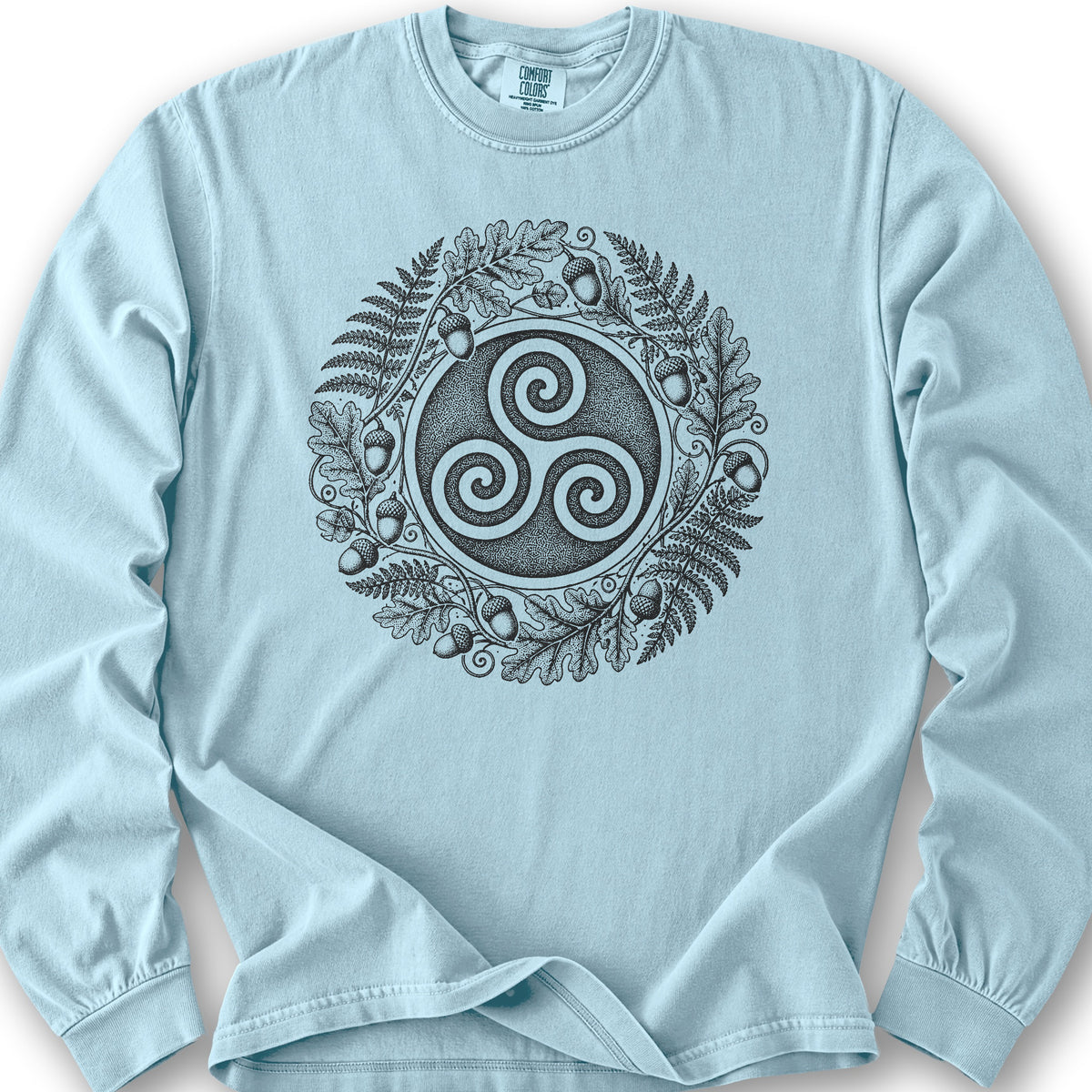 Autumn Triskele Wreath Long Sleeve Shirt - Chambray