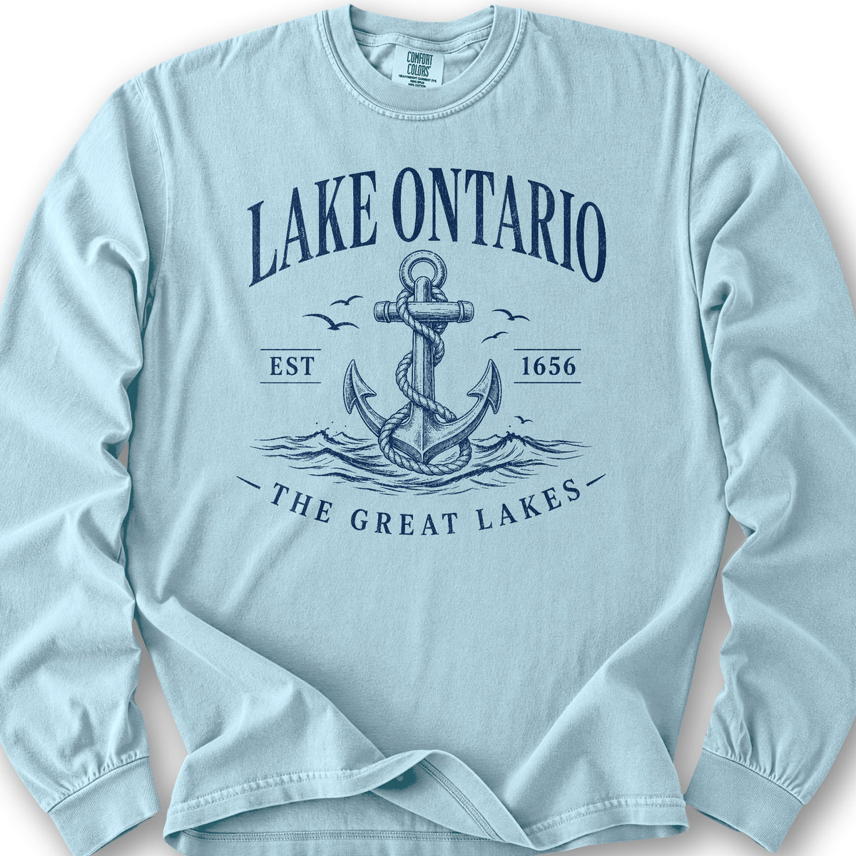 Lake Ontario Anchor Long Sleeve Shirt - Chambray