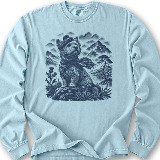 Highland Westie Plaid Long Sleeve Shirt - Chambray
