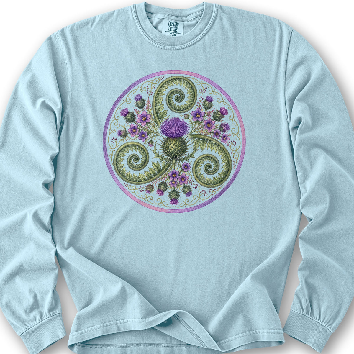 Thistle Triskele Fern Long Sleeve Shirt - Chambray