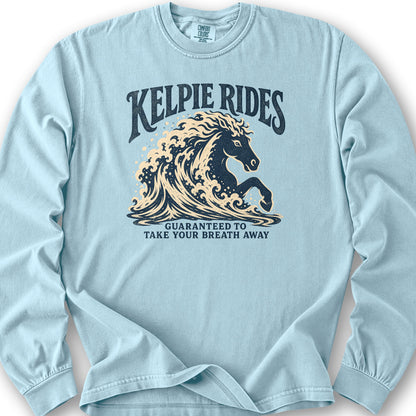 Kelpie Rides Retro Long Sleeve Shirt - Chambray