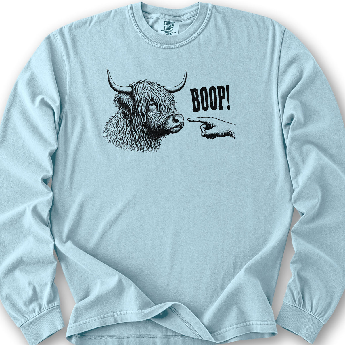 Boop Highland Coo Long Sleeve Shirt - Chambray