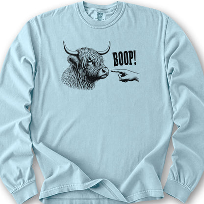 Boop Highland Coo Long Sleeve Shirt - Chambray