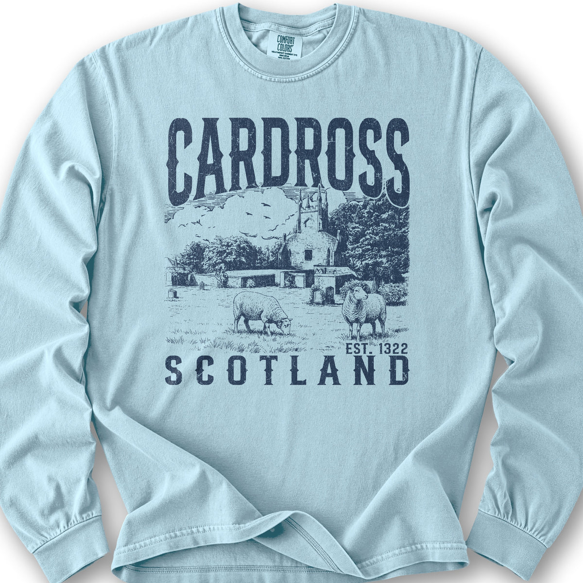 Cardross Scotland Sketch Long Sleeve Shirt - Chambray