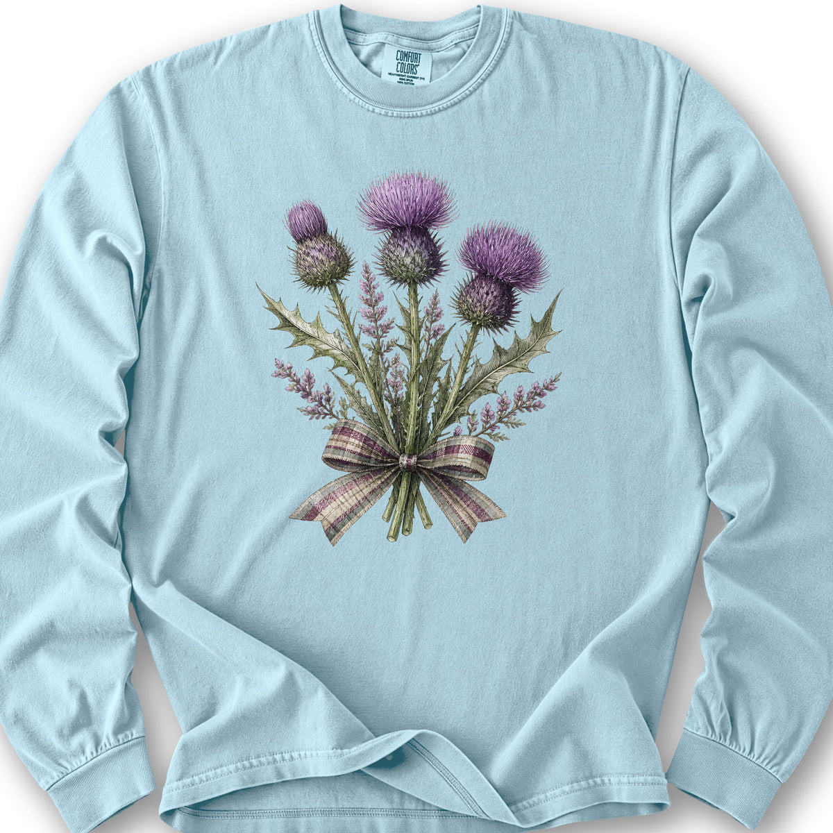 Thistle Bouquet Ribbon Long Sleeve Shirt - Chambray