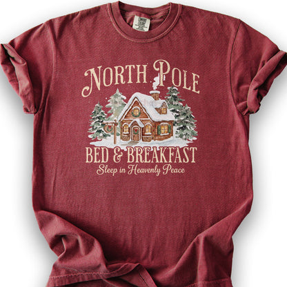 North Pole Bed and Breakfast "Heavenly Peace" T-Shirt - Chili