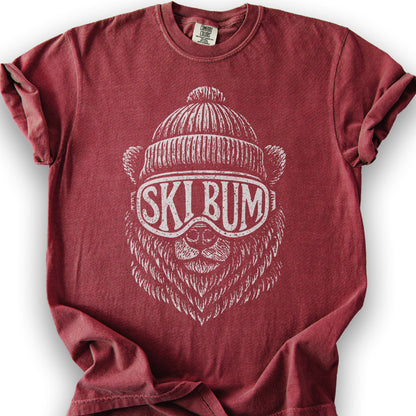 Ski Bum Bear T-shirt - Chili