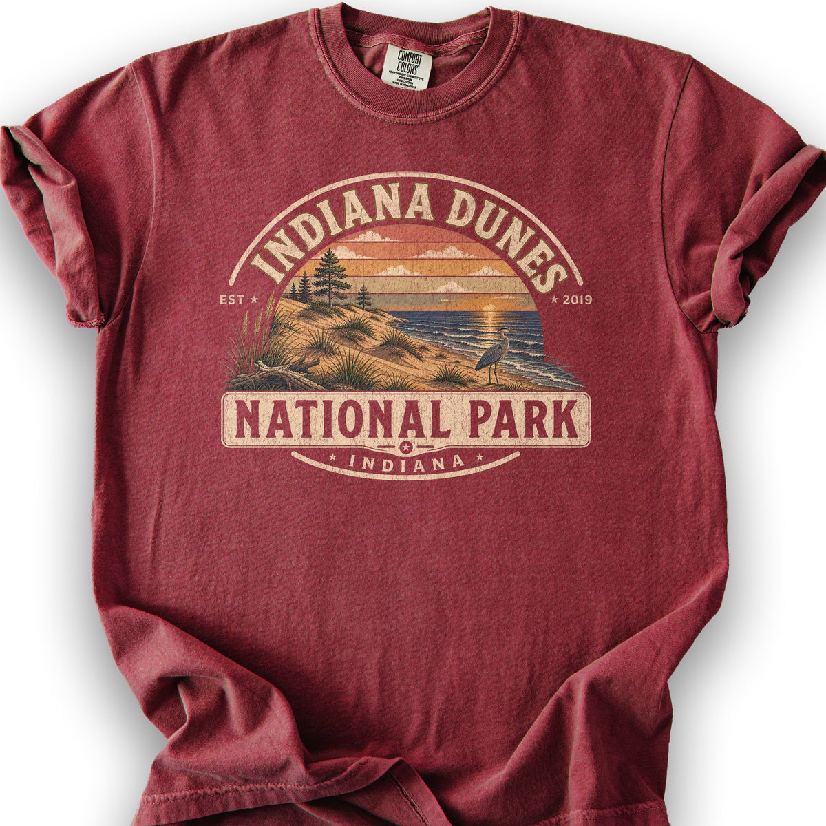 Indiana Dunes Medallion T-Shirt - Chili