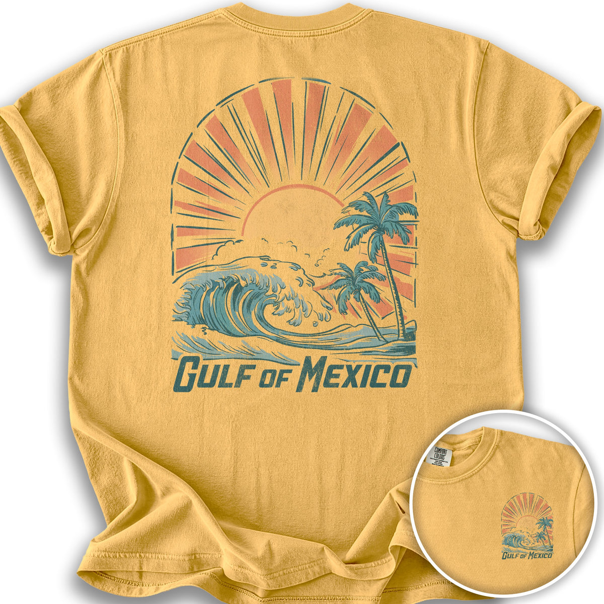 Gulf of Mexico "Sunny Vibes" Front/Back Print T-Shirt - Citrus