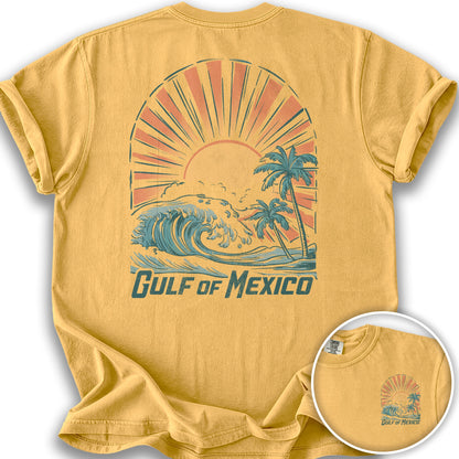 Gulf of Mexico "Sunny Vibes" Front/Back Print T-Shirt - Citrus