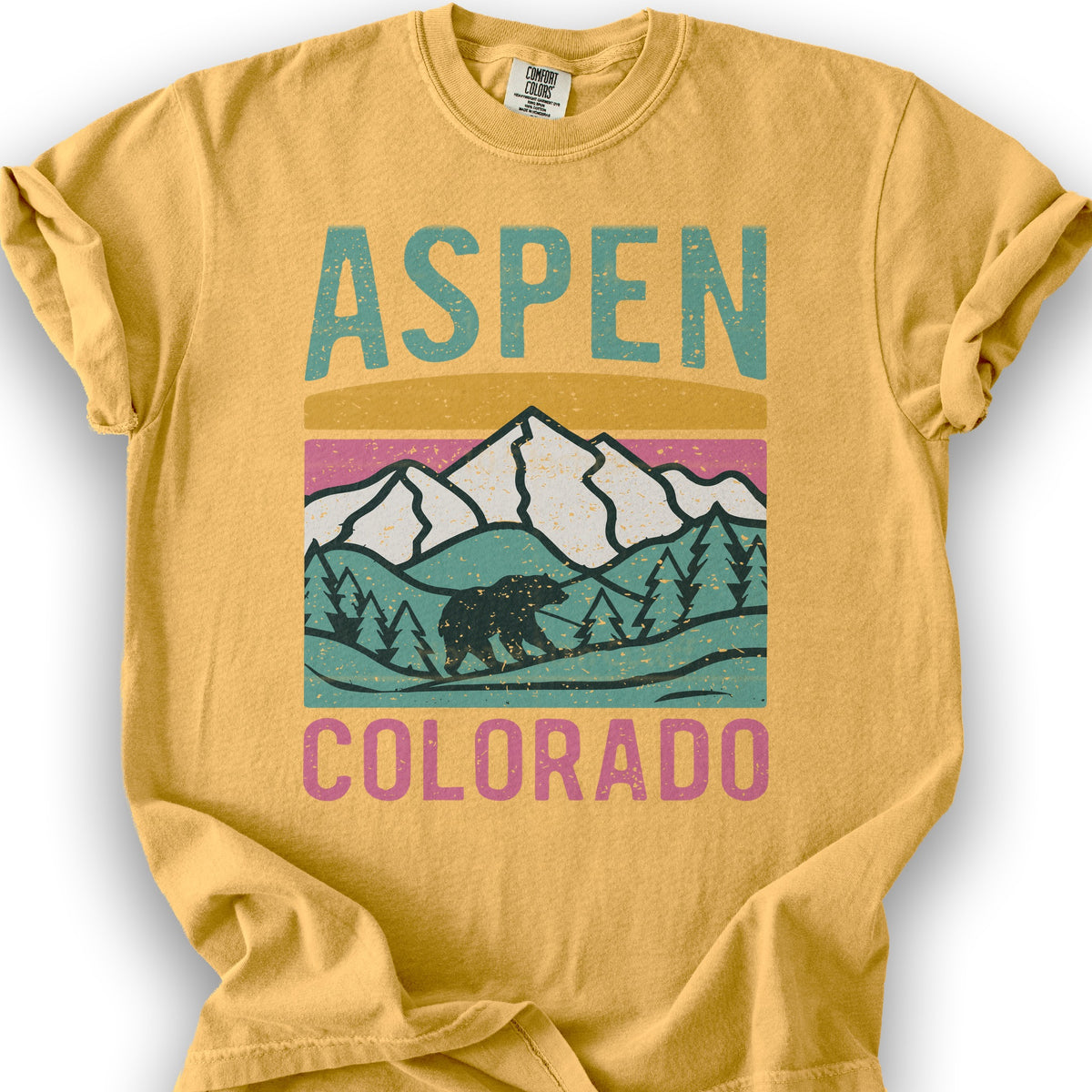 Aspen Colorado Bear T-Shirt - Citrus