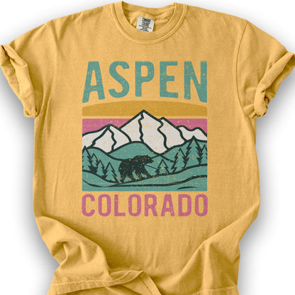 Aspen Colorado Bear T-Shirt - Citrus